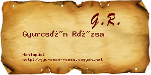 Gyurcsán Rózsa névjegykártya